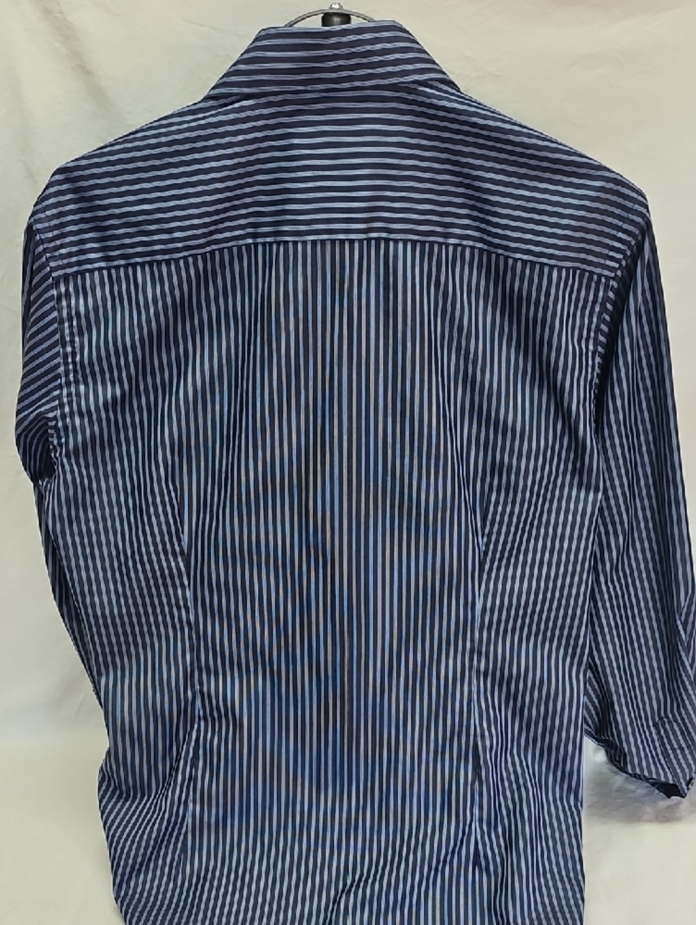 Eton Navy and White Striped Dress Shirt Tapered Back - Picture 4 of 4